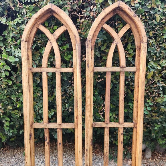 Arch Wood Frame Distress Brown Shabby Chic Livor Set of 2, 36.75 H - Picture 1 of 4